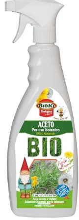 Bioki®Aceto, Rimedio Naturale nei Confronti di Erbe Indesiderate, Per Pulire Vialetti e Aree Incolte, Pronto all'Uso, 100% Naturale, 650 ml