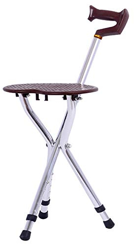 Stativ-Klapp-Gehstock mit Sitz, Teleskop-Hocker, Stuhl, Balance-Mobilitätshilfe für ältere Männer und Frauen mit rutschfestem Griff und Gummispitze (#5) Wisdom