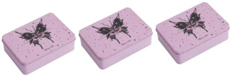 HOODANCOS Scatola Da 3 Pezzi da tavolo con farfalla cartone animato in ferro Confezione (rosa) biscottiera storage box