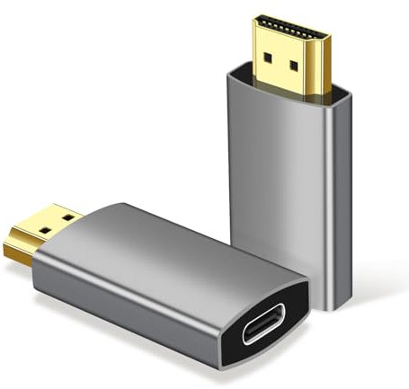 USB C to HDMI Adapter, 4K@60Hz USB Type C Female to HDMI Male Converter, Support 4K@60Hz 2K@120Hz HDR Type C Thunderbolt 3/4 Compatible for SteamDeck, Mac-Book, i-/Phone 16 15, i/-Pad Pro- 2 piece