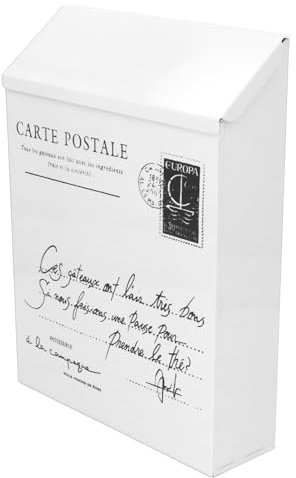 Buzón de pared para exterior, buzón de correo con 2 botones, 3 ganchos, cierre de metal, boleta de fondos, propuesta para la oficina en casa (letras pequeñas en beige)