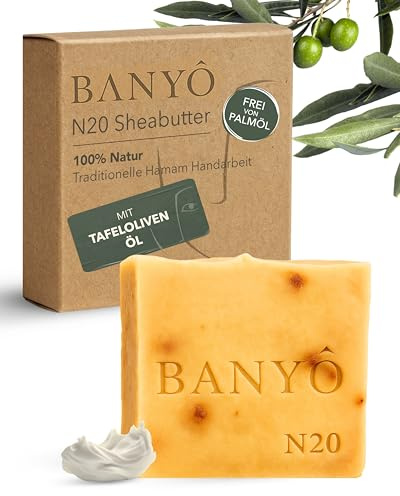 BANYÔ N20 Sheabutter Körperseife I Handgemachte Naturseife mit 100% natürlichen Inhaltsstoffen I Feuchtigkeitsspendend, Antioxidantienreich & Regenerierend I Ideal für trockene Haut
