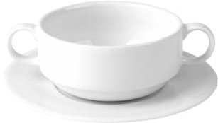 Holst Porzellan AU 525 AU Mondial - Juego de 2 tazas de sopa (porcelana, 0,30 L, 2 unidades), color blanco