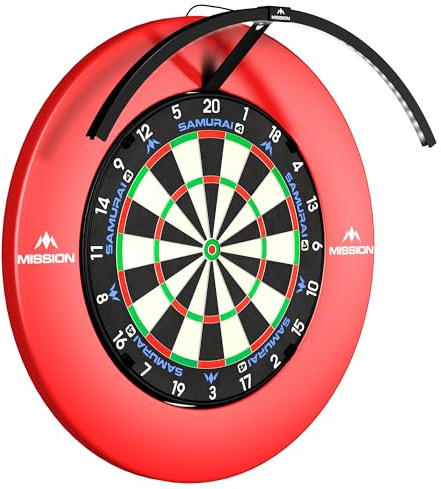 Mission Darts | Torus 120° | Éclairage LED blanc brillant | Système d'éclairage pour cible de fléchettes | Portable | USB C. (Noir)