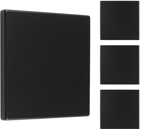 UFURMATE 4Pcs Blank Cover Wall Plate, Plastic Screwless Blank Wall Plate Blank Device Outlet Cover Electrical Covers for Unused Outlets or Switches (Black,86mm)