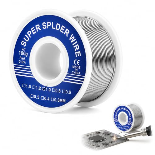 Fil de Soudure 1 Mm 100g Étain à Souder avec Noyau de Colophane | Etain a Souder Electronique Bobine Avec Flux pour Soudure la électrique Réparation et Composants