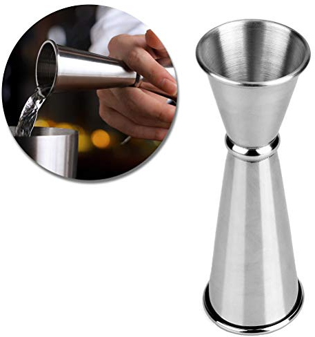 Cocktail Jigger, 25ml/50ml Double Side Japanese-Style Stainless Steel Spirit Measure Measuring Cup