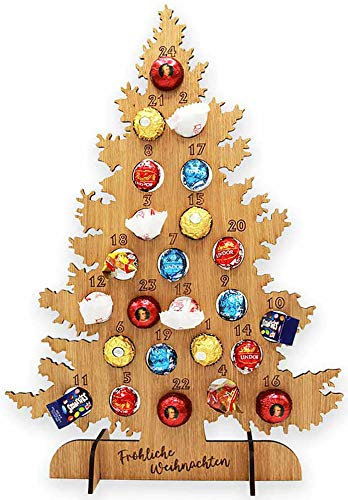 Bessla Naschbaum Calendario dell'Avvento in legno ricaricabile