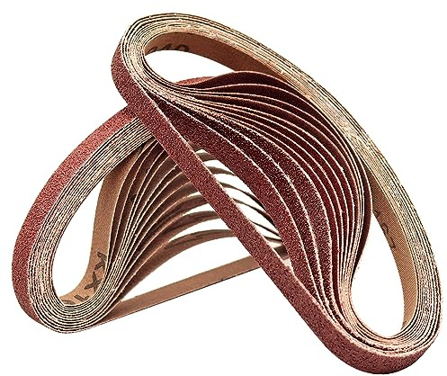 24 PCS 1/2 x 18 Inch Sanding Belts - 60 Grit 1/2x18 Aluminum Oxide Sanding Belts for Mini Belt Sander,Premium 1/2''x18'' Belt Sander Sandpaper – 24 Pack,60 Grit