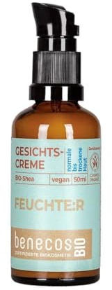 BenecosBIO Gesichtscreme - Bio-Shea & Bio-Hopfen - für normale bis trockene Haut - vegan - zertifizierte Naturkosmetik - Hautverträglichkeit dermatologisch bestätigt - 50 ml
