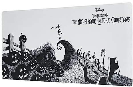 Grupo Erik Tapis de Souris Disney L'Étrange Noël de Monsieur Jack,sous-Main de Bureau,80 x 35 cm,Tapis de Souris avec Base en Caoutchouc antidérapant MGGE061