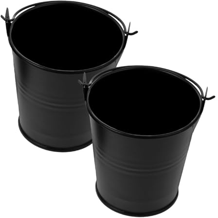 INOOMP 2 Stück Outdoor-Grill Mini-Grill Öleimer Grillzubehör Metall-Fetteimer Wiederverwendbarer Metalleimer Grilleimer -Tropfeimer -Tropffass Eisen