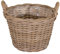 Spetebo Panier à fleurs en osier naturel avec film – 40 cm – Panier à fleurs en bois avec poignée – Décoration de jardin, maison de campagne, pot de fleurs recouvert d'un film