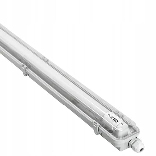 LumenTEC G13 LED Feuchtraumleuchte IP65, 1x T8 LED, 9W 1215LM 60cm, IP65 Feuchtraumleucht, Wannenleuchte, Leuchtstofflampe, Neutralweiss 4000K, 1x NW