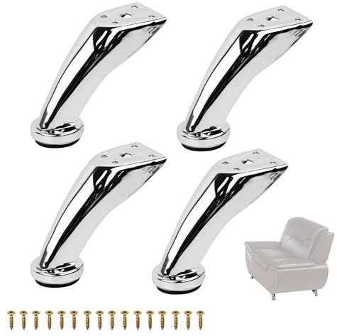 xtemtoamz Pied de Meuble Pied Canapé, Pied pour Meuble, Pieds Meuble Cuisine, Pieds de Canapé de Remplacement Pieds en Métal pour Meubles, Armoires de Cuisine, Table, 9,5 cm, 4 Pièces