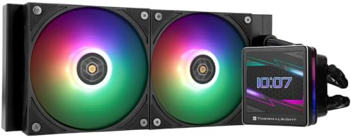 Thermalright Grand Vision 240 ARGB - Radiatore CPU AIO, per PC 240, sistema di raffreddamento ad acqua, schermo LCD IPS con risoluzione 480 x 480 e 3,4 pollici, per AM5, Intel 1700/1851, pompa ad alte