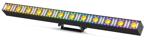 Wallwasher Bühnenlicht LED Bar 180W, 12 Effektstrahler RGB LED Pixellicht DMX512 Partylicht Warmlicht Strobe Sound Control Lichteffekt für DJ Bühne Disco Hochzeit Outdoor
