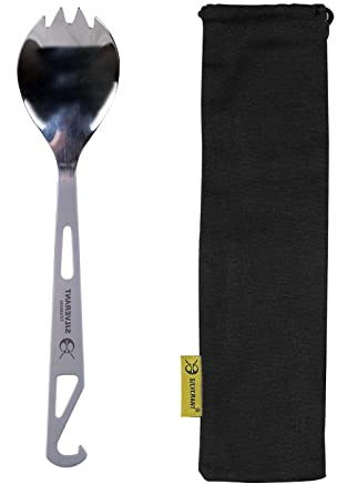 SILVERANT Titan-Flaschenöffner, Göffel, ultraleicht, Camping-Besteck, Outdoor-Utensilien für Rucksackreisen, Wandern & Bushcraft-Besteck (Flaschenöffner)