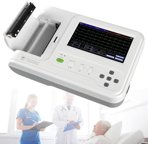 Monitor De Electrocardiograma De 12 Derivaciones Pantalla Táctil LCD Portátil De 7 Pulgadas Electrocardiógrafo Digital De 6 Canales Máquina De ECG/EKG