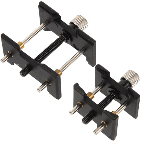 AKOOSY Outil de Réparation Montre pour Fixation Précise 2pcs Support Horloger Stable Support de Mouvement en Métal Noir Mouvement de Montre-Bracelet