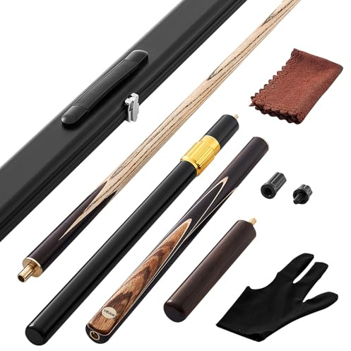 VEVOR Queue de Billard articulée 1447,8 mm, 540 g, Canne de Billard avec rallonge, Embout en Cuir de 9,5 mm et étui en Aluminium, Queue de Snooker pour Table de Billard Professionnelle, Bar, Maison