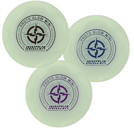 Innova Discs Proto Glow Mini 3 Pack – Glow in The Dark Mini Markers for Disc Golf for Marking Your Lie, Doubles, Mini Targets (3 Pack)
