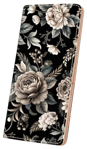 ANNAMISSI Portafogli per le donne RFID Blocking Wallet Cute Girls Ultra Slim Compact Clutch Long Credit Card Holder Floral Travel Wallet personalizzato Coin Pocket, Peonia, Stampa