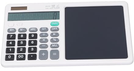 HUSHUI Miniräknare LCD-surfplatta Multifunktionell Bärbar Skrivplatta för Kontor och Hem med Anteckningsblock 9,96 X 6,26 Tum (Vit)