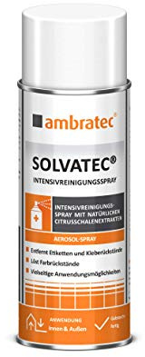 Ambratec Solvatec Spray nettoyant intensif pour enlever les résidus de colle, les graffitis, la colle froide, le stylo à bille, les traits de crayon