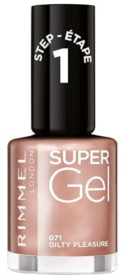 Rimmel Super Gel, 71 Gilty Pleasure, Long-Lasting Nail Polish, Glazed Finish, Easy Application, Gel-like Manicure, Chip Resistant, Clean Formula, 12ml