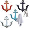 Notakia Lot de 4 crochets muraux en fonte vintage rustique avec motif ancre nautique, porte-manteau, crochets décoratifs muraux en métal antique, style shabby chic, crochets porte-serviettes