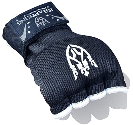 Kraftking boxbandage innerhandskar med handledsrem handledsbandage inre grappling träningshandskar (storlek XS, svart)