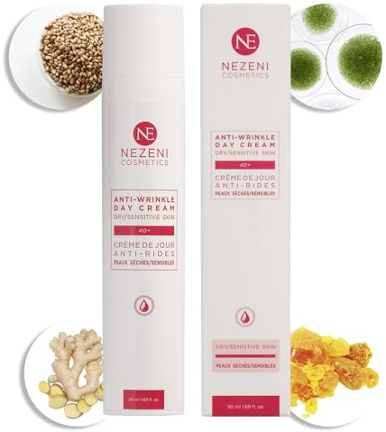 Nezeni Crema Viso Antirughe Donna/Uomo 18 Principi Attivi | Riempitore Rughe Profonde | Crema Antirughe Giorno Rassodante Per Viso, Collo e Décolleté | Pelle Sensibile e/o Secca