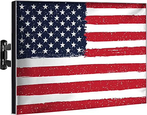 Garnetics Outdoor TV Cover 55 Inch Weatherproof TV Enclosures with Smart Shield Screen Protectors, Ideal for Outdoor Use, Moving, and Storage - US Flag