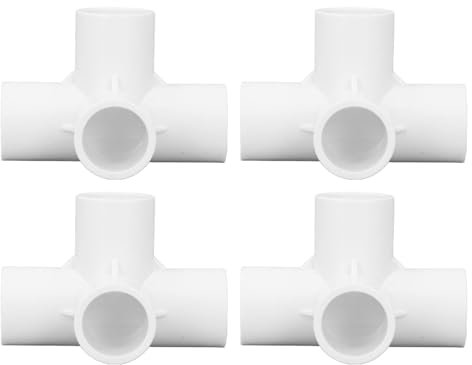 10PCS 4-Way Elbow Pipe, PVC Outlet Tube Connector 25mm Outlet Kit, Conector De Codo De 4 Vías De 90 Grados, Furniture Grade Pipe Connector Corner Fittings 4 Way PVC Elbow Fittings (Blanco)