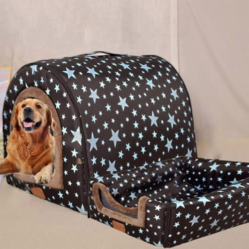 Cama extragrande 2 en 1 jumbo para perro, cama XL para perro, tienda de campaña para aliviar la ansiedad, calmante, caseta para perros, gatos, cueva, iglú, invierno, cálido, nido para mascotas (M-45 x