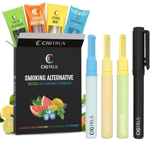 Cigtrus Quit Smoking Aid – Natural Smokeless Inhaler – Non-Electric, Nicotine-Free & Travel-Safe – Replace The Vape – 4-Flavor Variety Pack