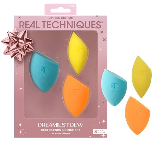 Real Techniques Dreamiest Dew Best Blends Schwamm-Set, 3-teiliges Geschenkset in limitierter Auflage