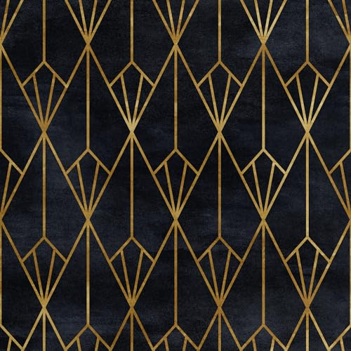 HEKO PANELS RDX1412 Tela de terciopelo por metros, tela decorativa estampada, tela de tapicería, terciopelo, poliéster, para coser, impermeable, Royal Art Deco, geométrica, 140 x 100 cm