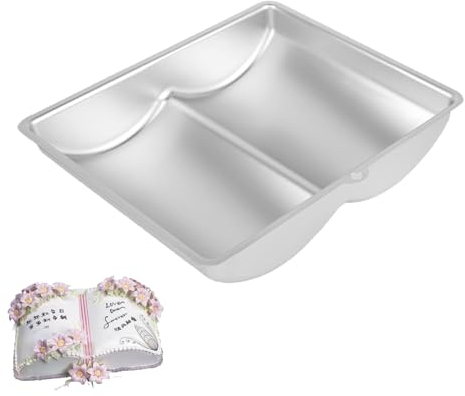Buchförmige Kuchenform, Aluminium 3D-Buch-Kuchenform, Buch-Kuchenform, Kuchenformen, Tiefe Kuchenformen Zum Backen, Geburtstagskuchenform Für Hochzeitsfeier-Dekoration