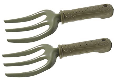 TINEASUR 2piezas Tenedor De De Dientes Herramientas De Jardinería De Metal Para Aflojar Suelo y Plantar Flores Resistente La Oxidación y Duradero