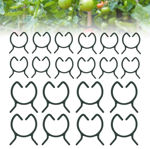 Hapyearn 100 Stück Pflanzenclips Pflanzenklammern Pflanzen Tomaten Clips Rankhilfe, Tomatenklammern Pflanzenhalter Blumenklammern Befestigung, Pflanzenringe zur Fixierung fur Kletterpflanzen-L