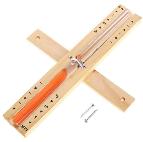 Sugeru Sablier pour sauna - 15 minutes - Accessoire de sauna en bois naturel - Pivotant à 360° - Accessoire de sauna avec verre de sécurité résistant à la chaleur - Sablier pour sauna avec matériel de