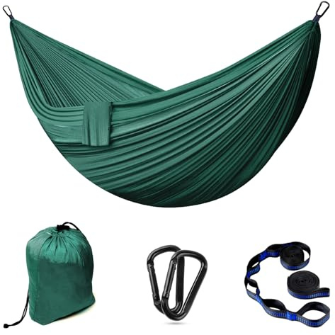 Hängematte Outdoor 2 Personen 300 x 200 cm Ultraleicht Camping Hängematte bis 300 kg Tragfähigkeit Tragbar Garten Strand Reise Doppelhängematte