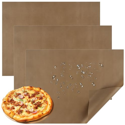 Dauerbackfolie, 3er Set Backpapier Wiederverwendbar, 30 x 40cm Dauerbackfolie für Backofen, Backfolie Hitzebeständig Antihaftbeschichtet Zuschneidbar für Backen Bügeln