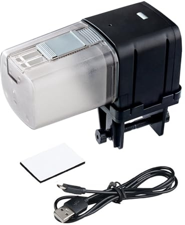 Comedero Automático para Acuario, Alimentado por USB WiFi Inteligente Automático, Alimentador de Peces Temporizador Inteligente, Control Remoto por App, Control por Voz en 24 Idiomas