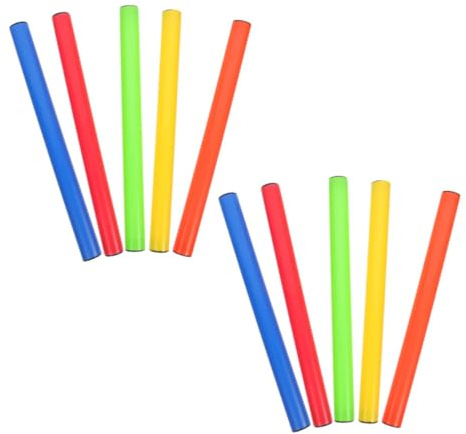 jojofuny 10 Pièces Bâton de Relais Léger en Abs Design Ergonomique pour Compétitions Scolaires, Accessoire pour Courses de Relais et Activités Sportives en Équipe