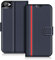COODIO Handyhülle für HTC Desire 12, Leder Flip Case mit Magnetverschluss, Kartenschlitz, Ständer, Dunkel Blau