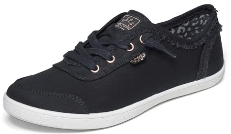 Skechers Women's Bobs B Cute Sneaker – Memory Foam, Flexible Outsole, Lightweight Vegan Shoes, Black, 7.5