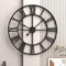 GUDEMAY Wanduhr Groß XXL 50 cm Durchmesser Wanduhr ohne Tickgeräusche lautlos Retro römische Ziffern Vintage Landhausstil Metall Uhr Wand für Wohnzimmer Küche Schlafzimmer Büro - Schwarz